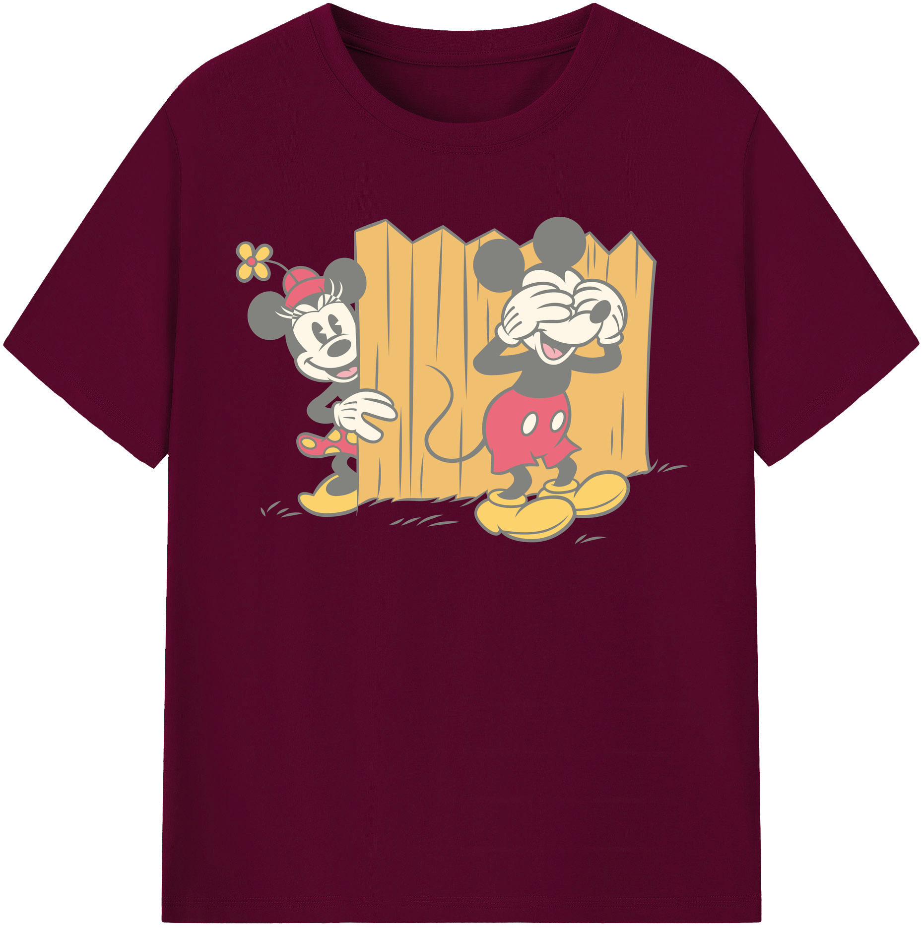 （画像用） ミッキーマウス Mickey Mouse レディースカジュアルプリントTシャツ（綿100％）